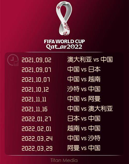 国足12强赛赛程：前2场连战澳日 末轮客战阿曼